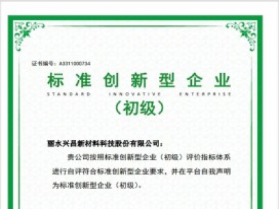 全縣首家！遂昌一企業(yè)通過國家級標(biāo)準(zhǔn)創(chuàng)新型企業(yè)認(rèn)定